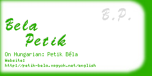 bela petik business card